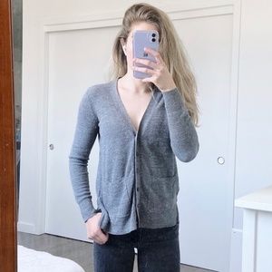 ☁️XS Madewell Grey Textured Collegiate Cardigan